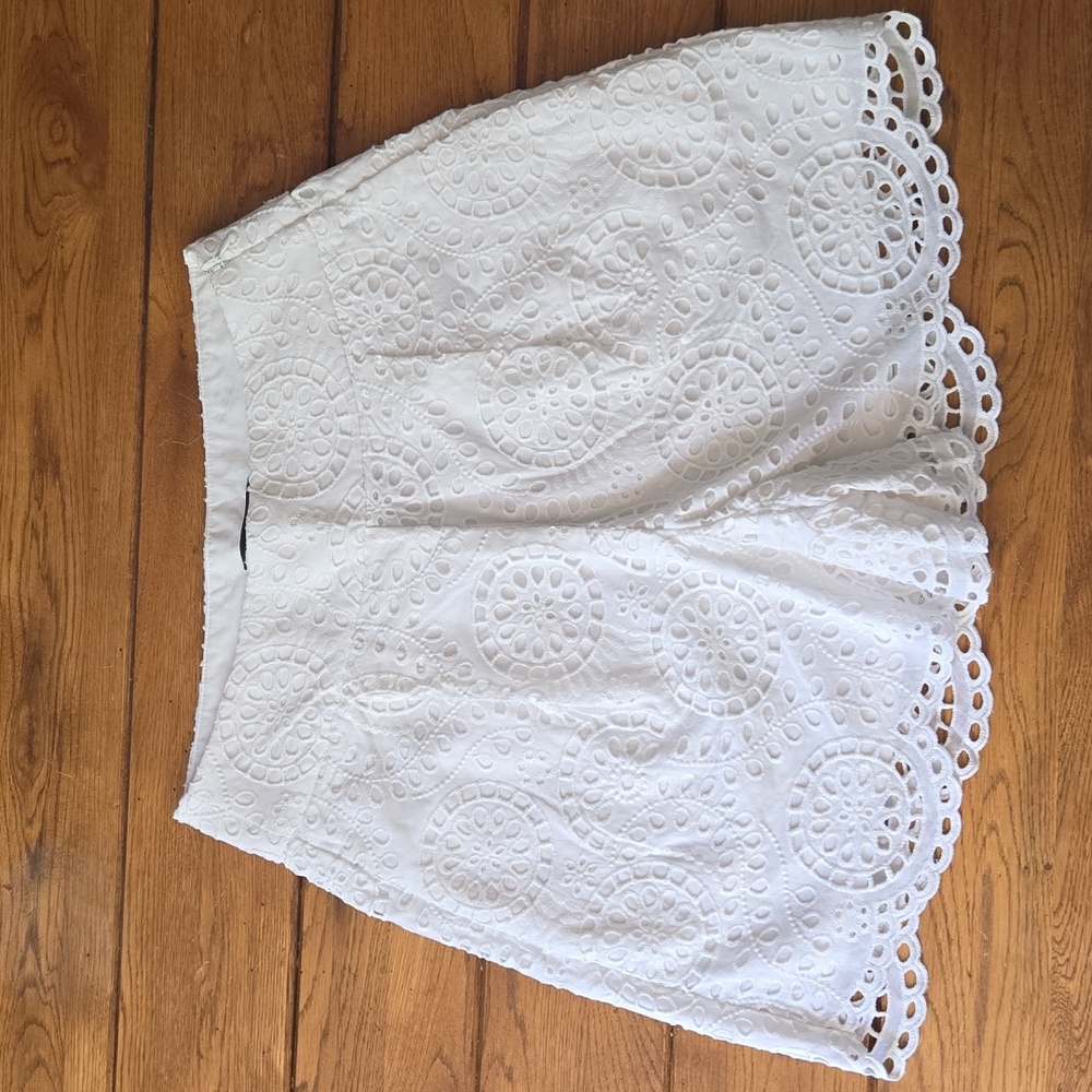 Express White Eyelet Lace High Waist Shorts